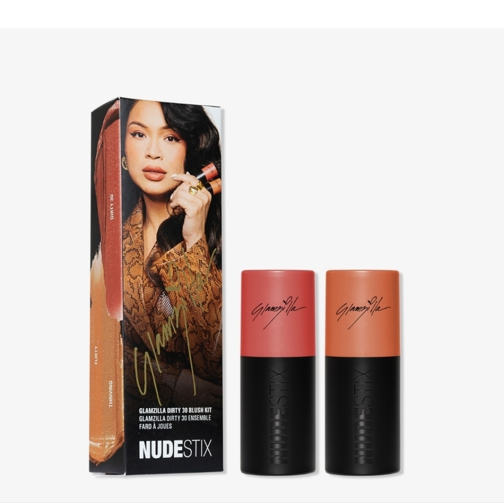 NUDESTIX GLAMZILLA Dirty 30 2 Piece Blush Kit. Bronze/peachy. NIB
